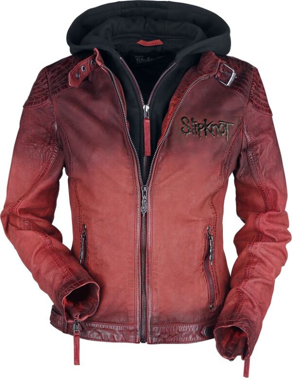 Leather Jacket red-black by Slipknot